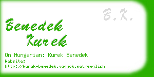 benedek kurek business card